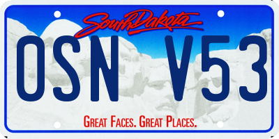 SD license plate 0SNV53