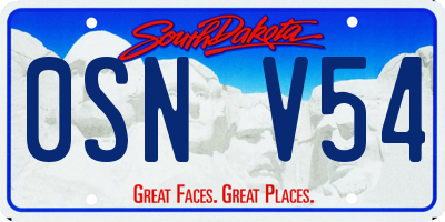 SD license plate 0SNV54