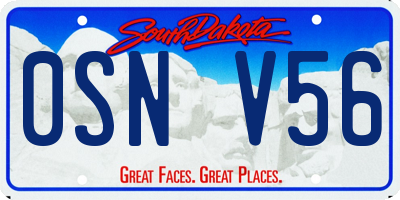 SD license plate 0SNV56