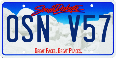 SD license plate 0SNV57