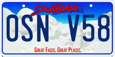 SD license plate 0SNV58