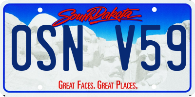 SD license plate 0SNV59