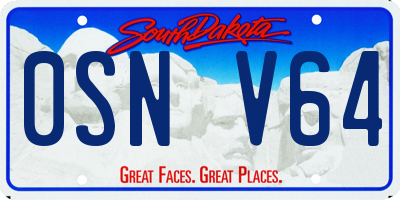 SD license plate 0SNV64