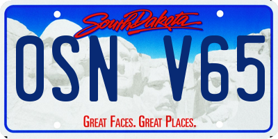 SD license plate 0SNV65