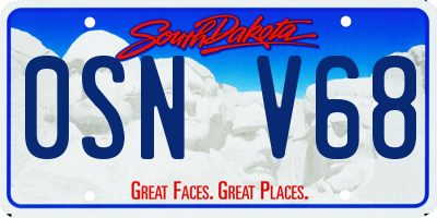 SD license plate 0SNV68