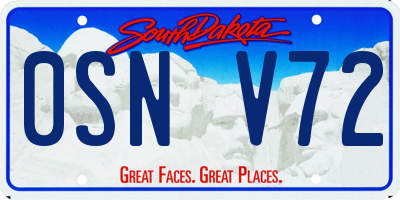 SD license plate 0SNV72