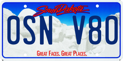 SD license plate 0SNV80