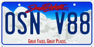 SD license plate 0SNV88
