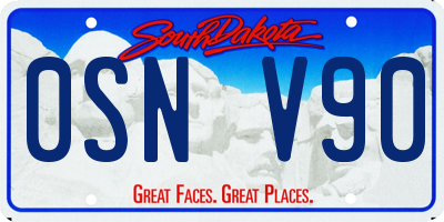 SD license plate 0SNV90