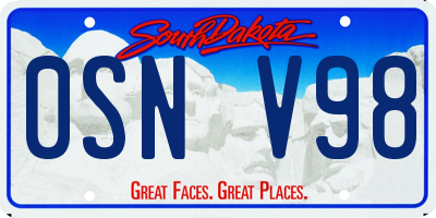 SD license plate 0SNV98