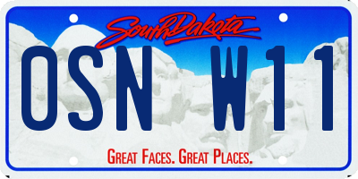 SD license plate 0SNW11