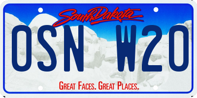 SD license plate 0SNW20