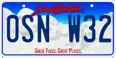 SD license plate 0SNW32