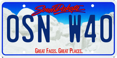 SD license plate 0SNW40