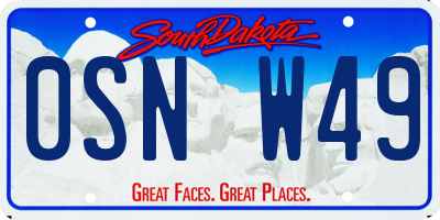 SD license plate 0SNW49
