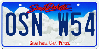 SD license plate 0SNW54