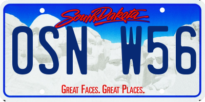 SD license plate 0SNW56