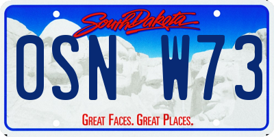 SD license plate 0SNW73