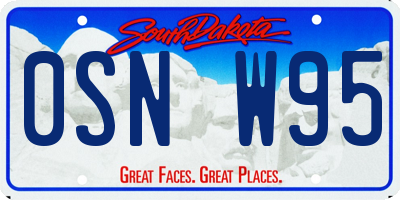 SD license plate 0SNW95