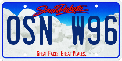 SD license plate 0SNW96