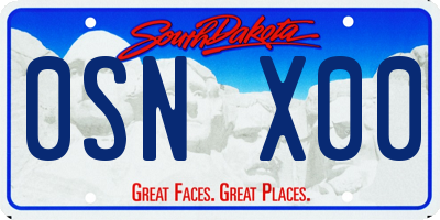 SD license plate 0SNX00
