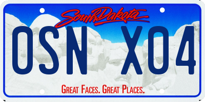 SD license plate 0SNX04