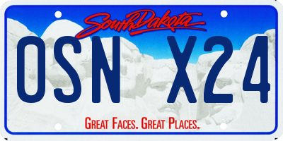 SD license plate 0SNX24
