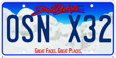 SD license plate 0SNX32