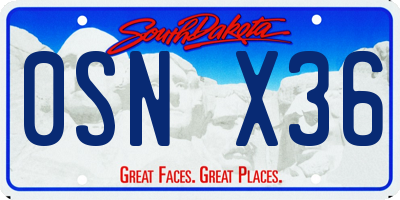 SD license plate 0SNX36