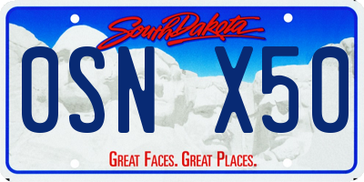 SD license plate 0SNX50