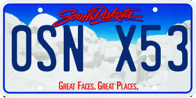 SD license plate 0SNX53