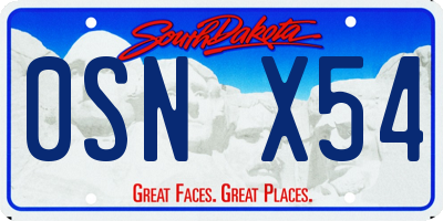 SD license plate 0SNX54