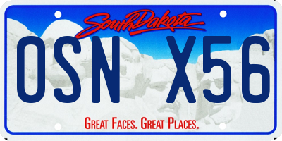 SD license plate 0SNX56