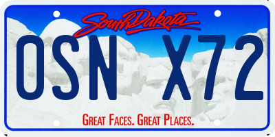 SD license plate 0SNX72