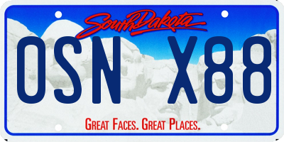SD license plate 0SNX88