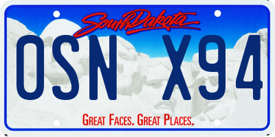SD license plate 0SNX94