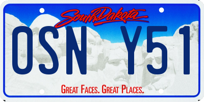 SD license plate 0SNY51