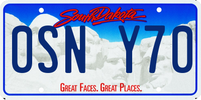 SD license plate 0SNY70