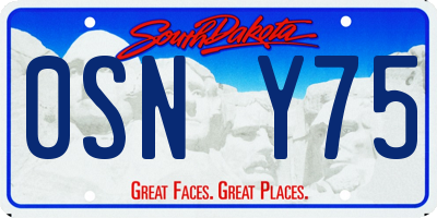 SD license plate 0SNY75