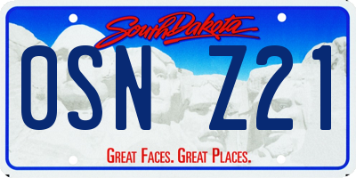 SD license plate 0SNZ21
