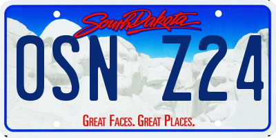 SD license plate 0SNZ24