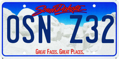 SD license plate 0SNZ32