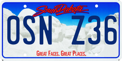 SD license plate 0SNZ36