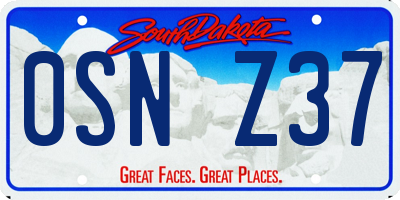 SD license plate 0SNZ37