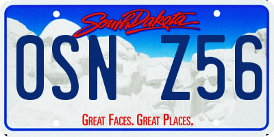 SD license plate 0SNZ56
