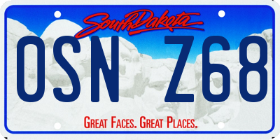 SD license plate 0SNZ68
