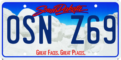 SD license plate 0SNZ69
