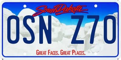 SD license plate 0SNZ70