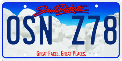 SD license plate 0SNZ78