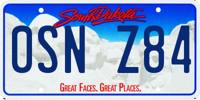 SD license plate 0SNZ84
